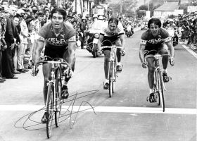 Marcel Tinazzi - 1977 Marcel Tinazzi franchit en vainqueur la ligne d'arrivée du championnat de France 1977